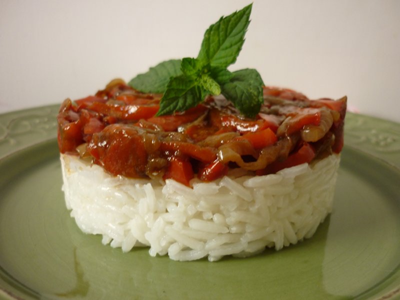 Riso basmati con peperoni all'aceto balsamico