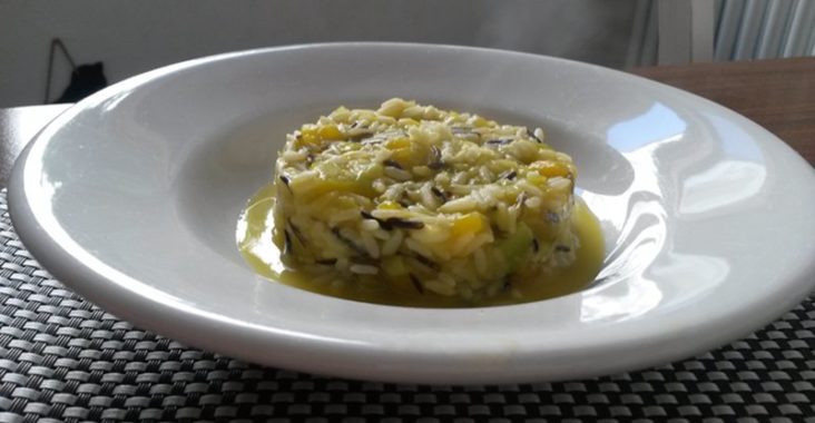 Risotto zucca e porri profumato allo zenzero