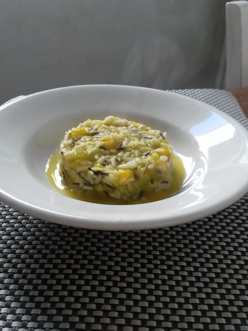 Risotto zucca e porri profumato allo zenzero